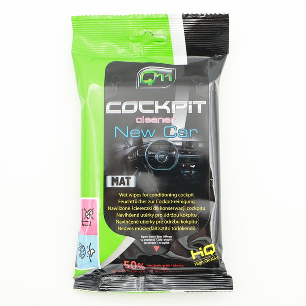 Műszerfalápoló-tisztító kendő új autó illat, matt hatás,30db