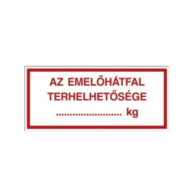 Matrica - Emelőhátfal terhelhetősége:....