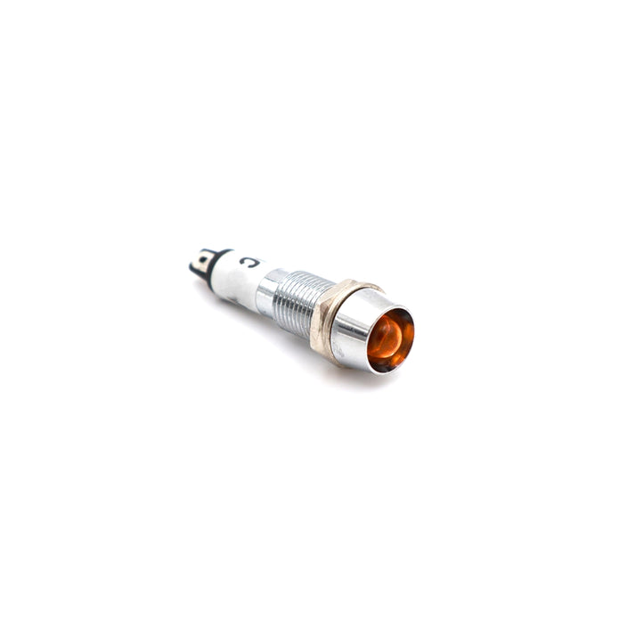 Visszajelző kör fém 8mm 24V sárga led