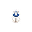 Nyomógomb kör fém 19mm 12V sárga LED