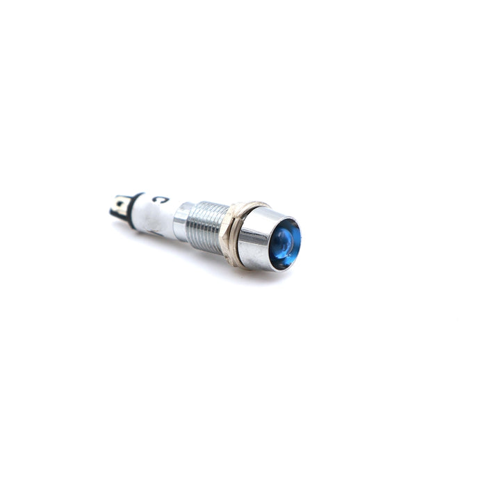 Visszajelző kör fém 8mm 24V kék led