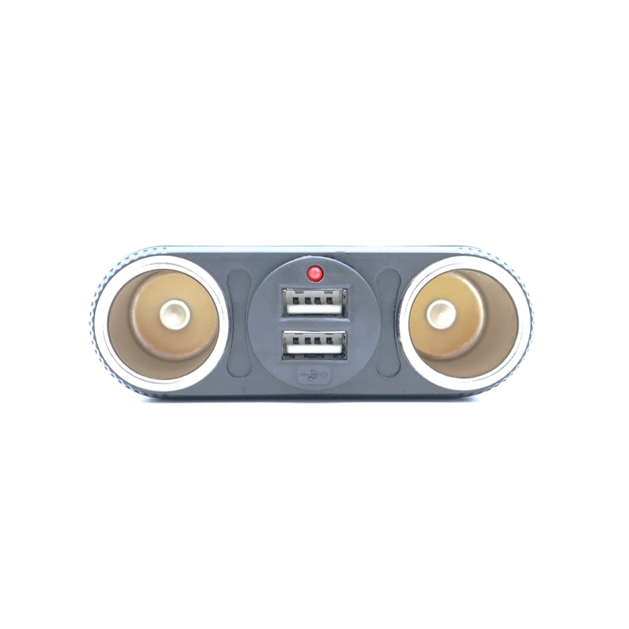 Szivargyújtó dugó 2-es+2USB 12/24V 8A