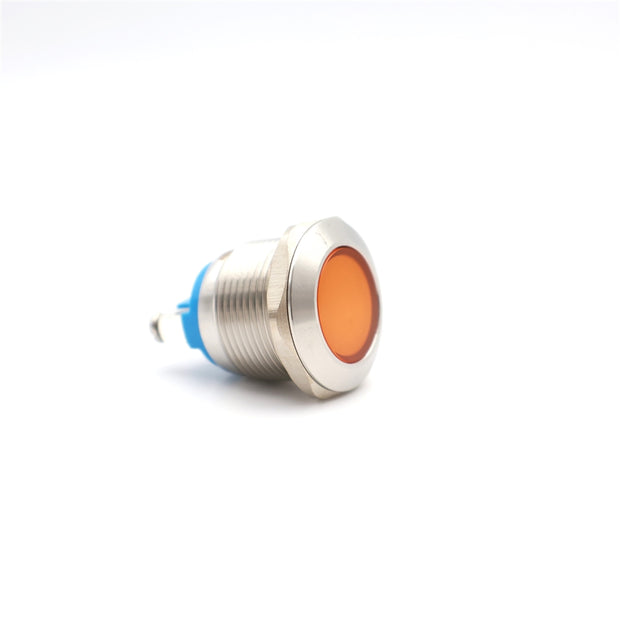 Visszajelző kör fém 19mm 24V sárga led