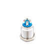 Nyomógomb kör reteszelős fém S 19mm 12V sárga LED