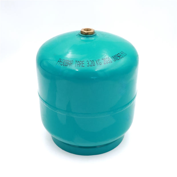 Gázpalack 3kg töltetlen zöld,beépített szeleppel