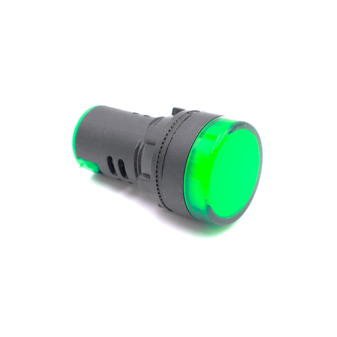 Visszajelző kör műa. 22mm 24V zöld LED
