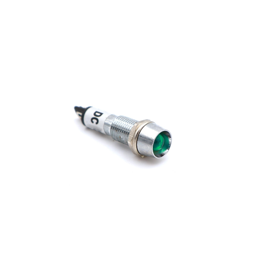 Visszajelző kör fém 8mm 24V zöld led