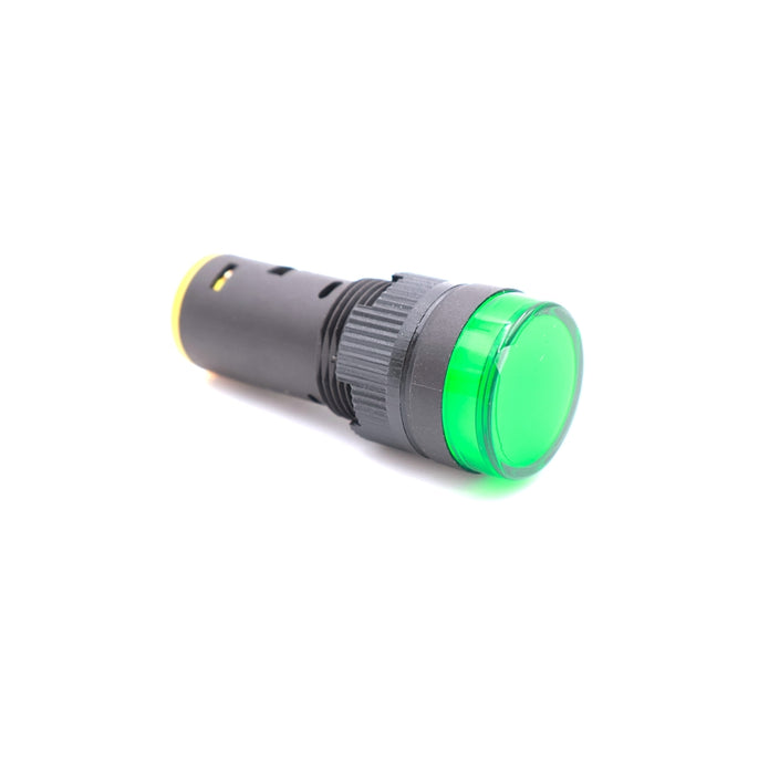 Visszajelző kör műa. 16mm 24V zöld LED