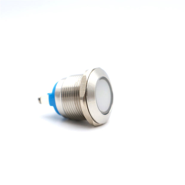 Visszajelző kör fém 19mm 24V fehér led