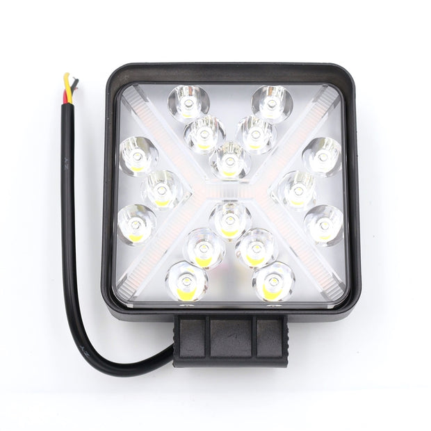 Munkalámpa LED szögletes 48W 12/24V, kombinált fény