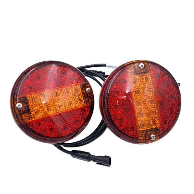 3-kamrás lámpa, LED, kerek, bal, kettős