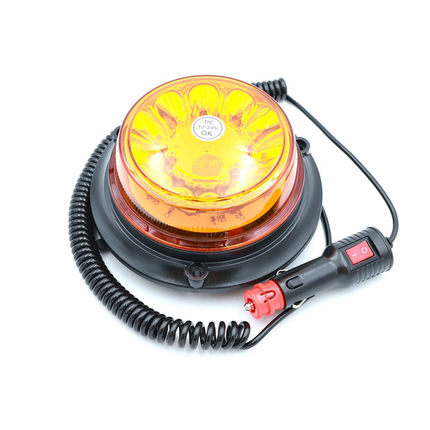 Villogó LED sárga ultrav mágn. 12/24V 8LED 24W 9-33V