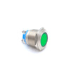 Visszajelző kör fém 19mm12V Zöld LED