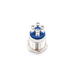 Nyomógomb kör fém 19mm 12V zöld LED
