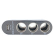 Szivargyújtó elosztó 3-as+USB 12V