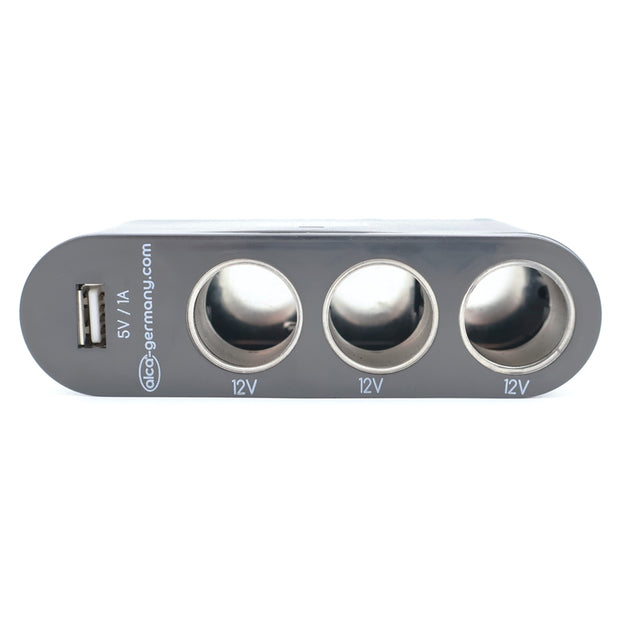 Szivargyújtó elosztó 3-as+USB 12V